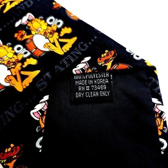 Paws Addiction Black‎ Garfield Black Wide Tie - Picture 4 of 6